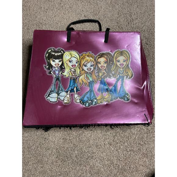 BRATZ Doll Zip Travel Fringe Purple Bag Carrying Case w/ 3 Inserts (2002) - Picture 1 of 8
